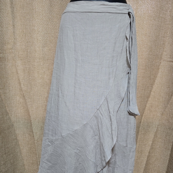 Bwear Gray Wrap Skirt Asymmetrical Casual - Picture 2 of 12